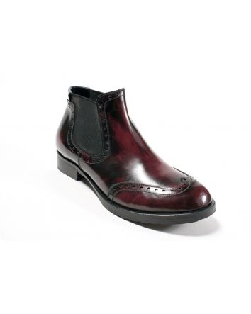 tronchetto donna calzatura pelle bordeaux