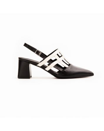 SLINGBACK GARLATE NERO-PANNA