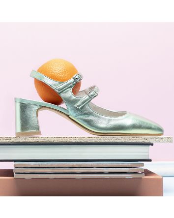 SLINGBACK MOLFETTA LAMINATO VERDE