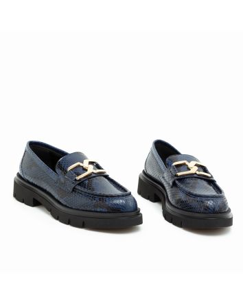 MOCASSINO PULSANO RETTILE BLU