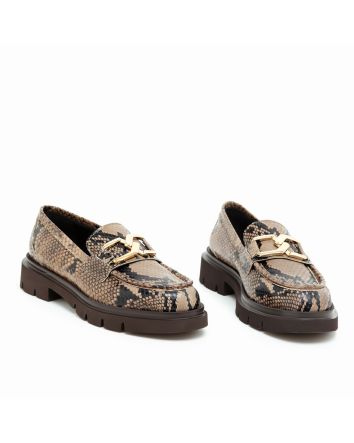 MOCASSINO PULSANO PITONE TAUPE